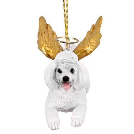 Design Toscano Honor the Pooch: White Poodle Holiday Dog Angel Ornament JH170731